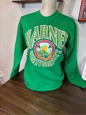 Vintage Green Blarney University Ireland Crewneck Sweatshirt